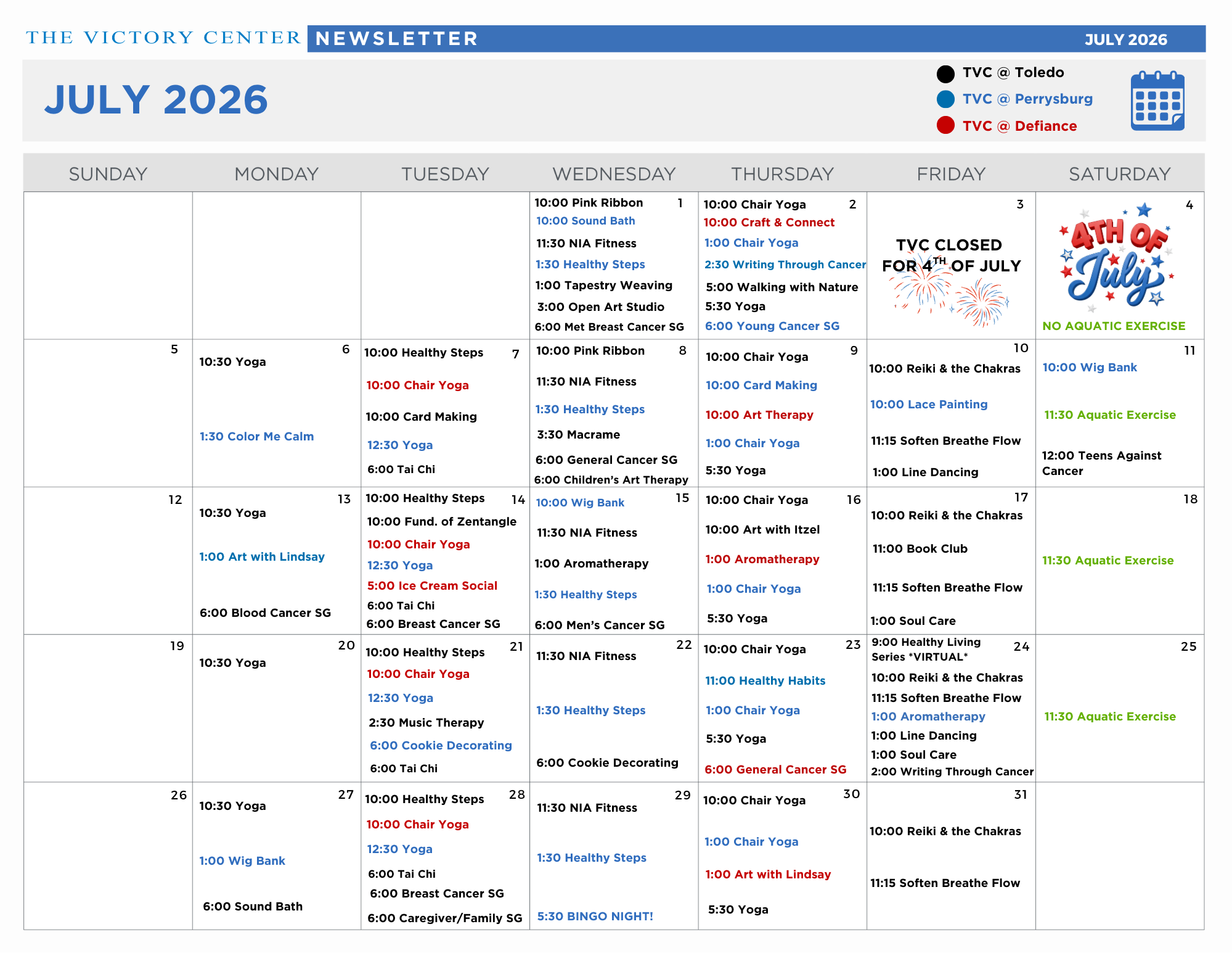 July 2026 Calendar